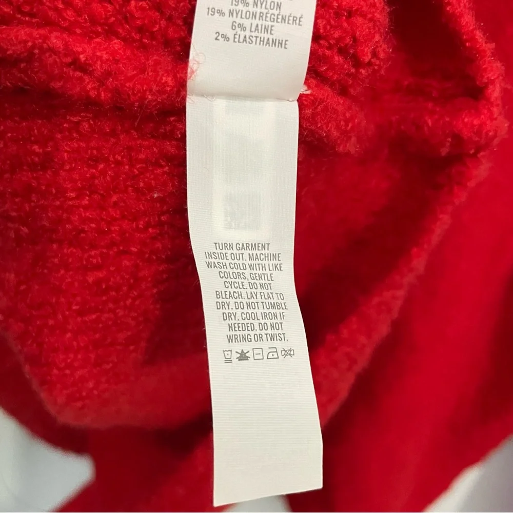 Aerie Offline Red Wool Blend Textured Turtleneck Sweater Size L